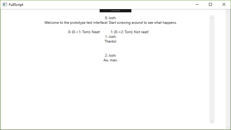 The prototype for viewing the whole script.
